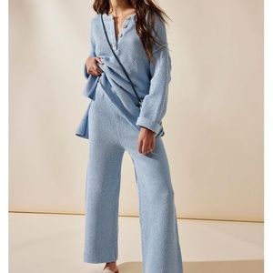 BNWOT Free People Beach Collection Hailee Sweater Set Light Blue Small